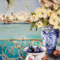 2018-The-New-Orientalists-001-The-Creek-Dubai-Pastel-on-cotton-paper-70cm-x-100cm